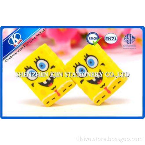 Spongebob Rectangle Yellow Kids Erasers , Students Mini cut